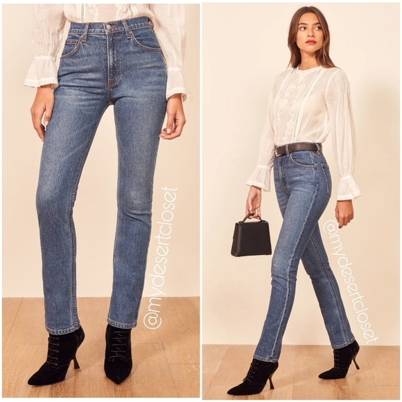 Reformation Liza High Rise Straight Bootcut Jeans in Lanai NWT - Picture 1 of 13